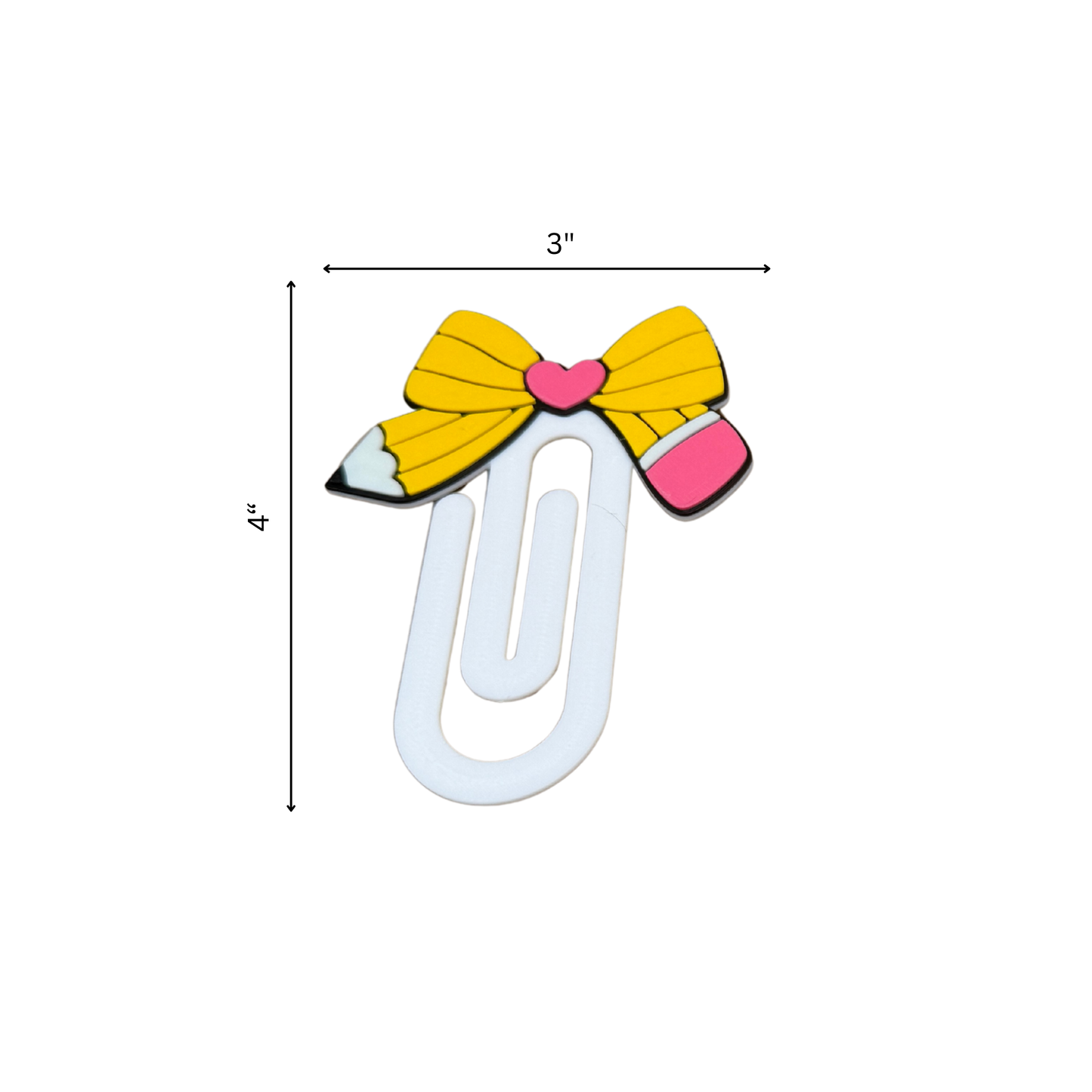 Pencil Bow Paperclip Bookmark Set – Cute Planner Paperclips for Teachers, Students & Book Lovers (Set of 3)