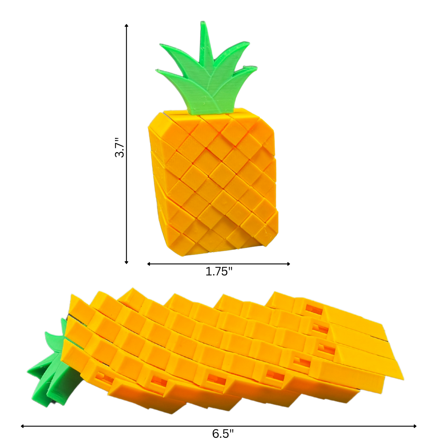 Pineapple Pixel Fidget Toy – 3D Printed Sensory Desk Toy for Stress Relief & Focus