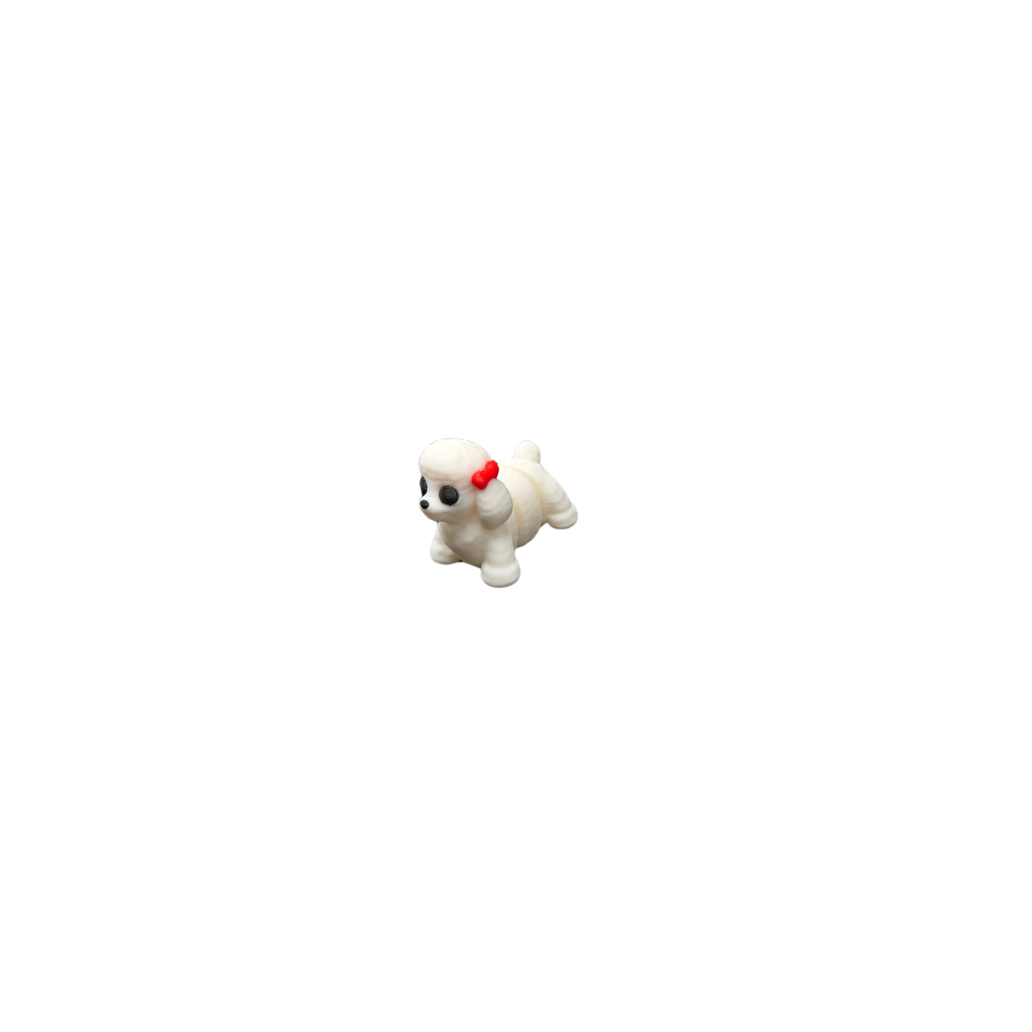 Poodle with Bow Mini Articulated Animal