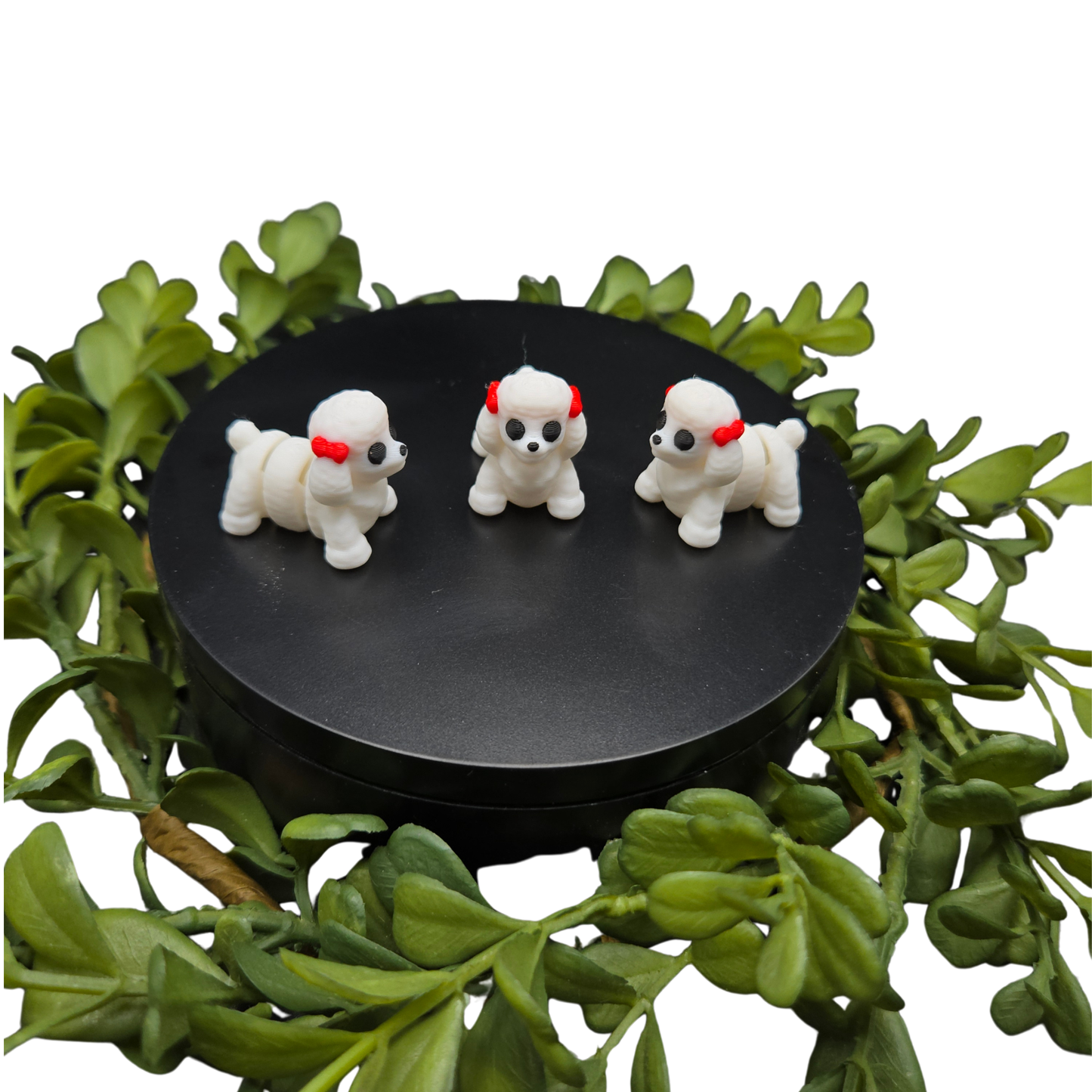 Poodle with Bow Mini Articulated Animal