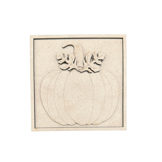 Pumpkin with Leaves Interchangeable Sign