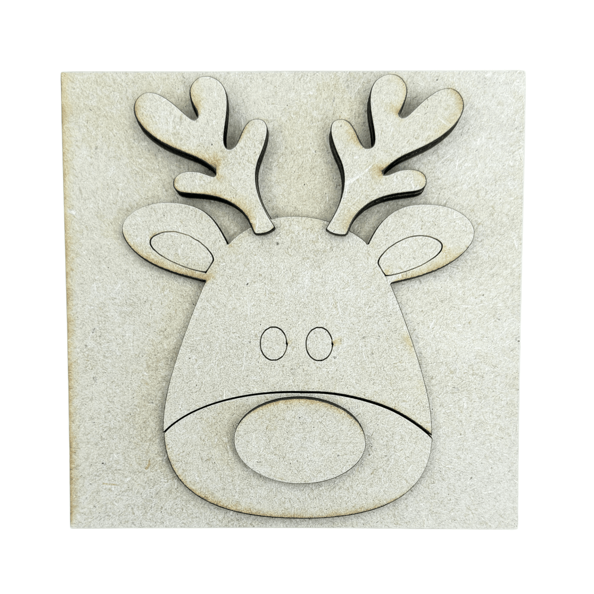Reindeer Sign DIY Paint Project | 4.25 Inch Square Insert Rudolph DIY Paint Project for Interchangeable Frames