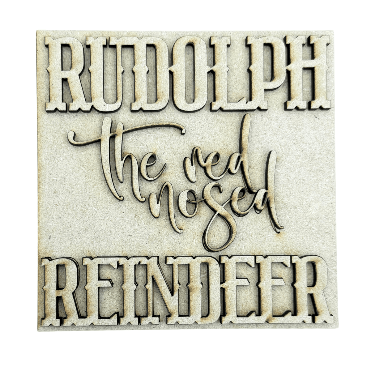 Rudolph Christmas Project Sign Insert | 4.25 Inch Square DIY Paint Project