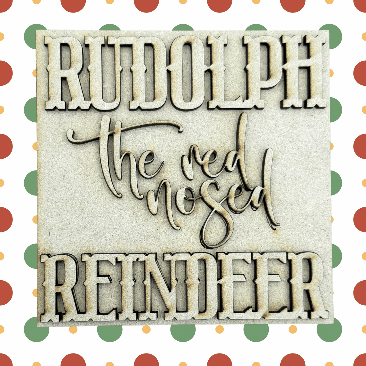 Rudolph Christmas Project Sign Insert | 4.25 Inch Square DIY Paint Project