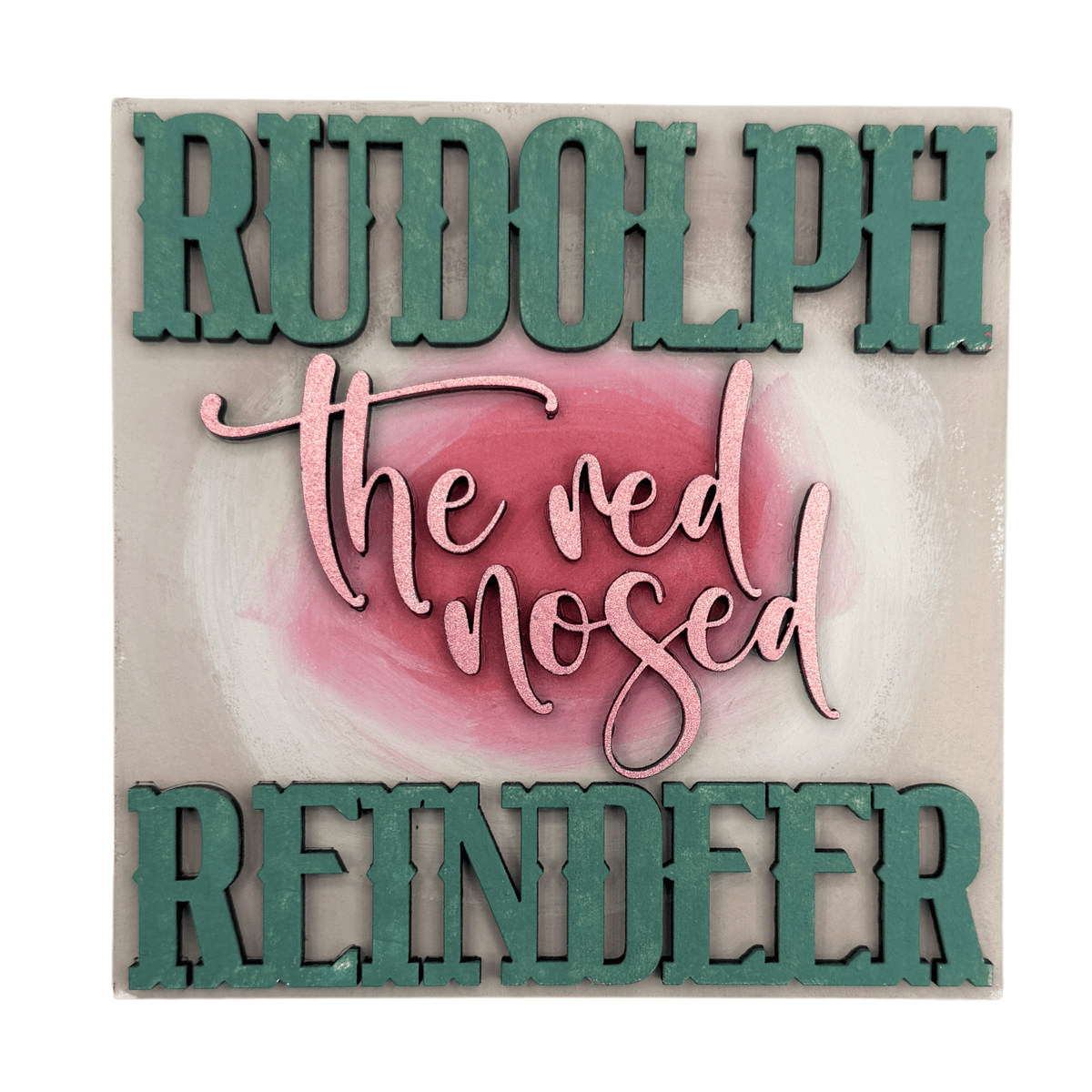 Rudolph Christmas Project Sign Insert | 4.25 Inch Square DIY Paint Project