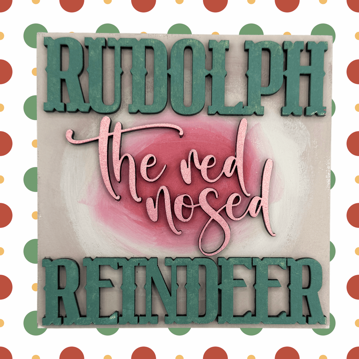 Rudolph Christmas Project Sign Insert | 4.25 Inch Square DIY Paint Project