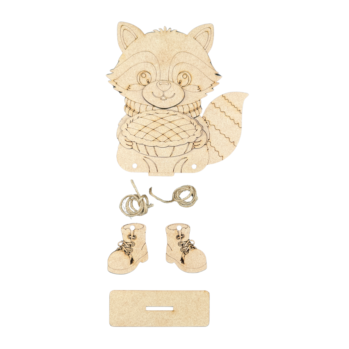 Racoon Autumn Dangling Feet Shelf Sitter DIY Craft Paint Project
