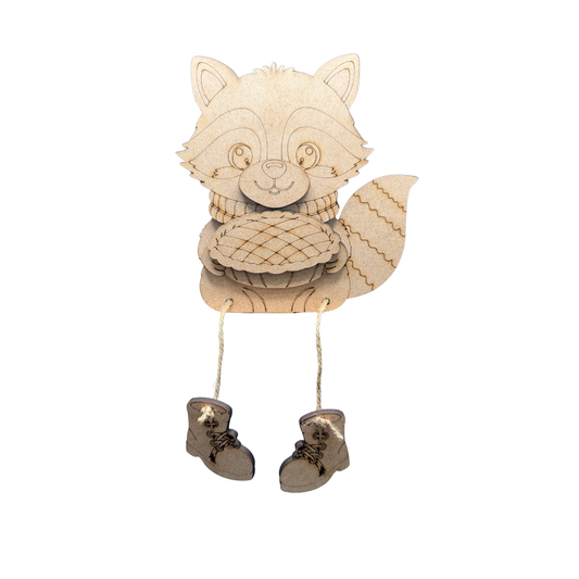 Racoon Autumn Dangling Feet Shelf Sitter DIY Craft Paint Project