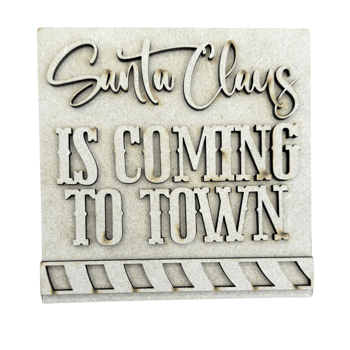 Santa Claus Is Coming to Town Sign Paint Project, 4.25 Inch Square DIY Christmas Decor