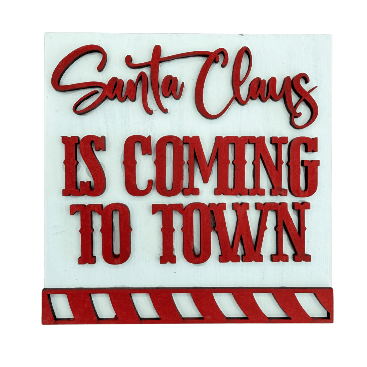 Santa Claus Is Coming to Town Sign Paint Project, 4.25 Inch Square DIY Christmas Decor