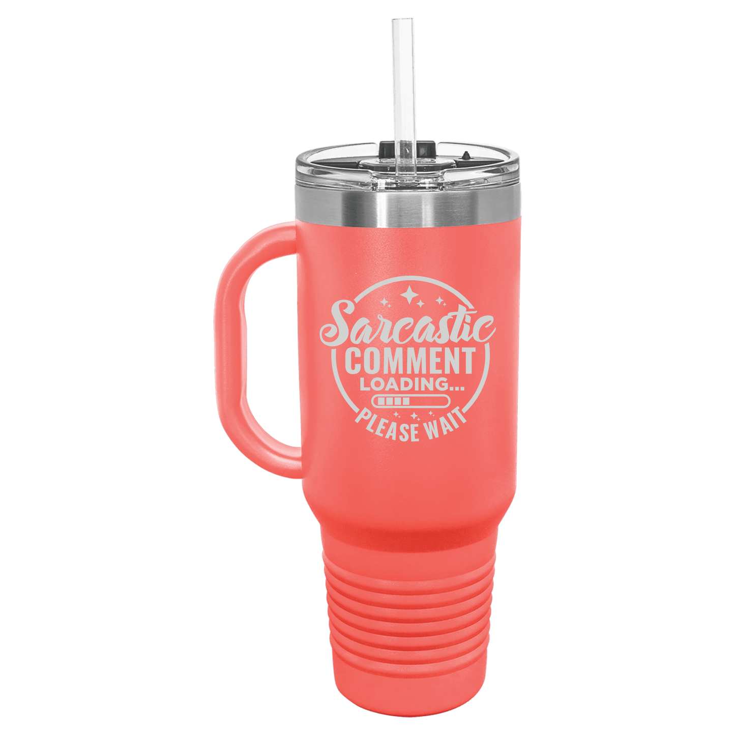 Funny personalized tumbler gift for her 40oz insulated travel mug with handle sarcastic quote custom engraved
