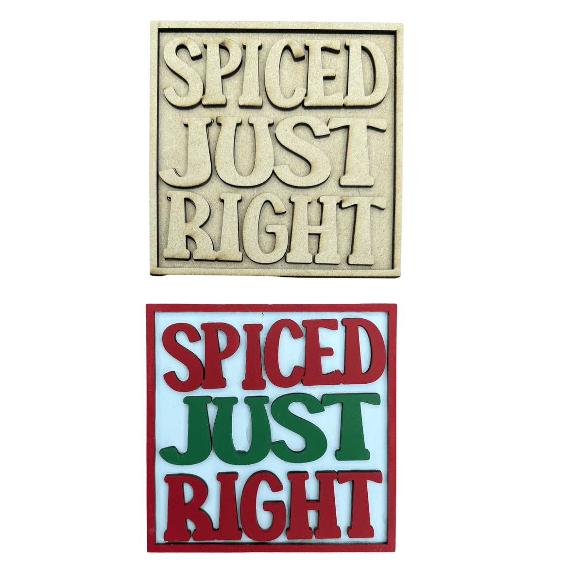 Christmas Spiced Just Right Sign Paint Project | 4.25 Inch Square DIY Christmas Project for Interchangeable Frames