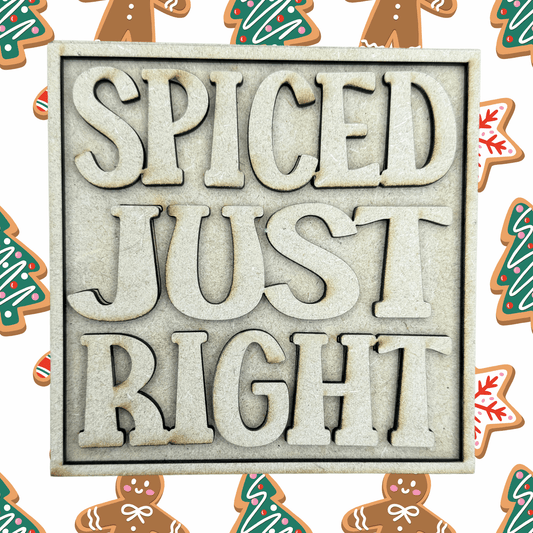 Christmas Spiced Just Right Sign Paint Project | 4.25 Inch Square DIY Christmas Project for Interchangeable Frames