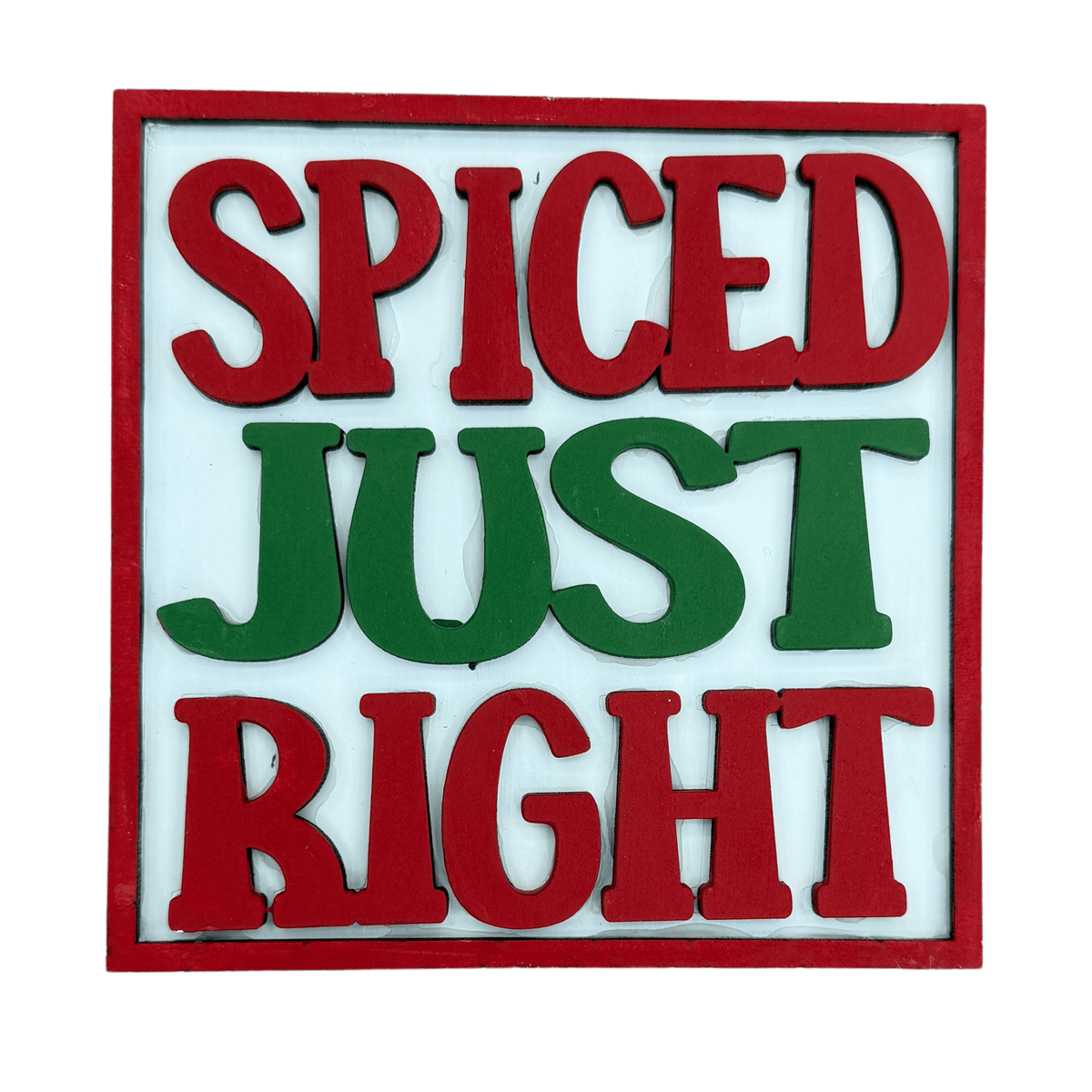 Christmas Spiced Just Right Sign Paint Project | 4.25 Inch Square DIY Christmas Project for Interchangeable Frames