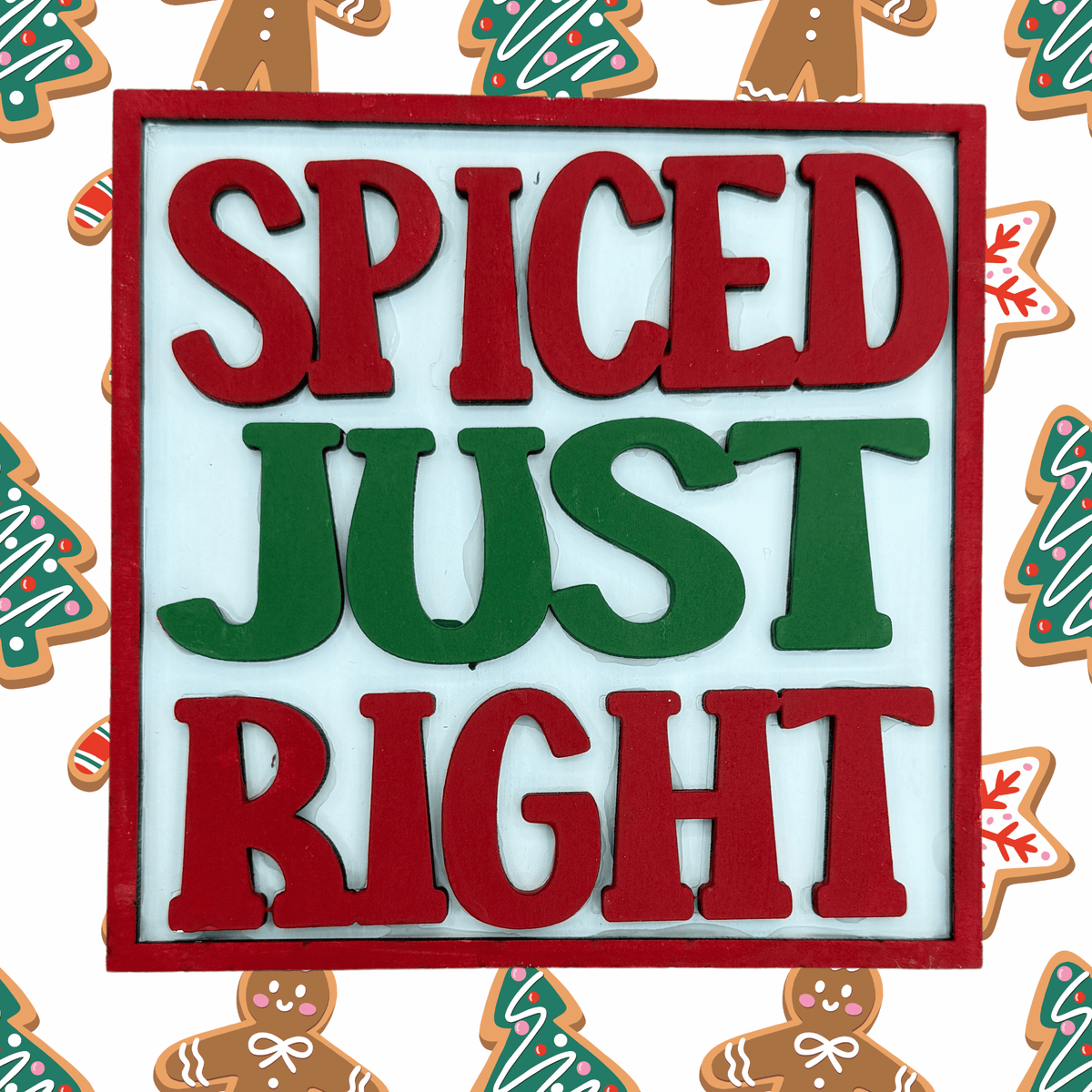 Christmas Spiced Just Right Sign Paint Project | 4.25 Inch Square DIY Christmas Project for Interchangeable Frames