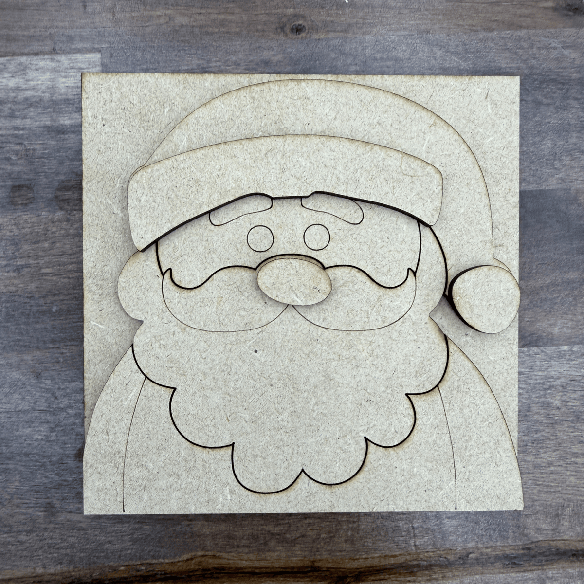 Santa Claus Interchangeable Sign | 4.25 Inch DIY Unfinished Paint Kit