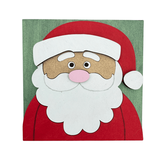 Santa Claus Interchangeable Sign | 4.25 Inch DIY Unfinished Paint Kit