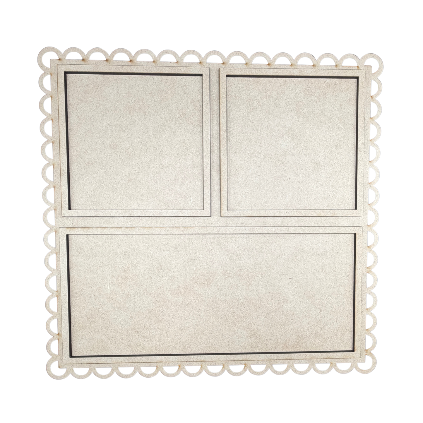 Scalloped Interchangeable Square and Rectangle Sign Frame | Square and Rectangle Insert Holder