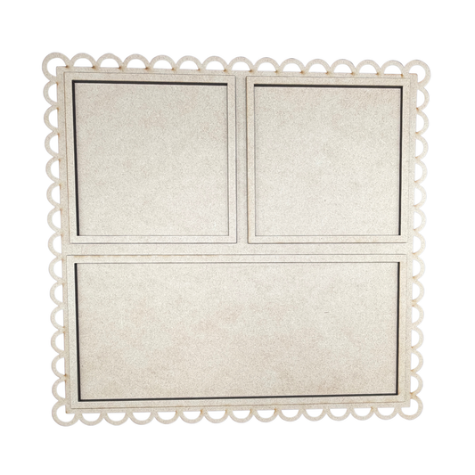 Scalloped Interchangeable Square and Rectangle Sign Frame | Square and Rectangle Insert Holder