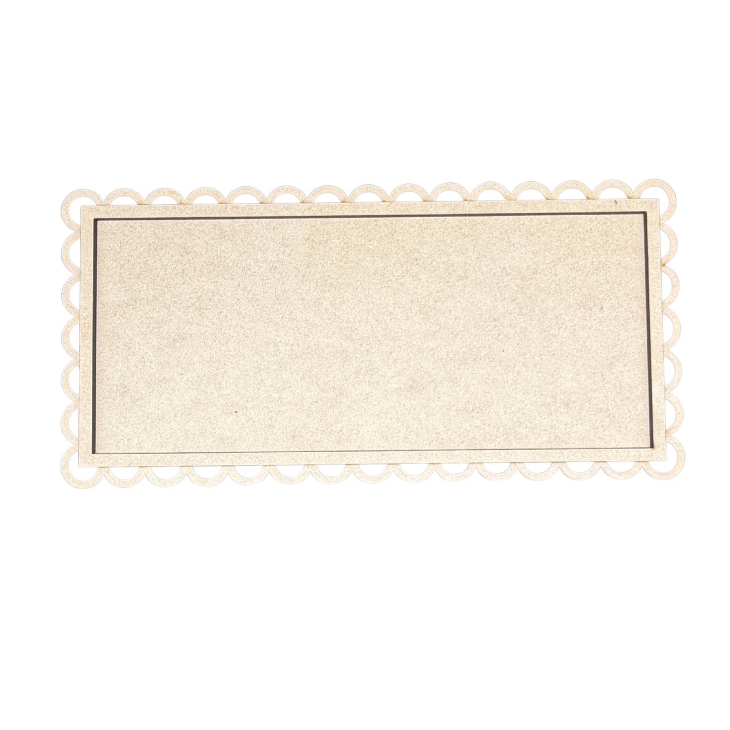 Scalloped Interchangeable Rectangle Sign Frame | Rectangle Insert Holder