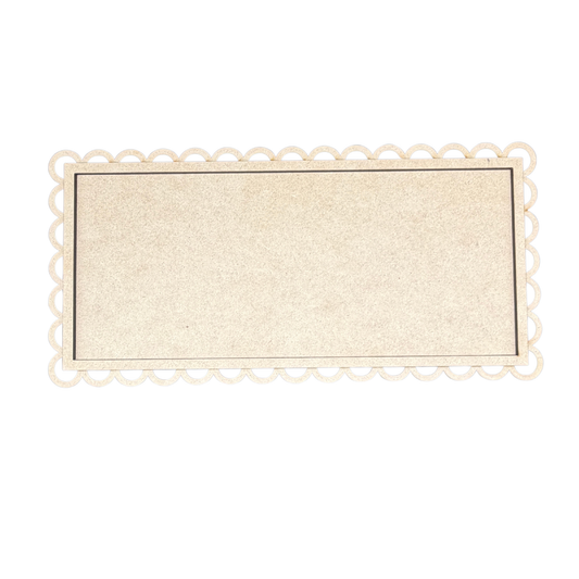Scalloped Interchangeable Rectangle Sign Frame | Rectangle Insert Holder