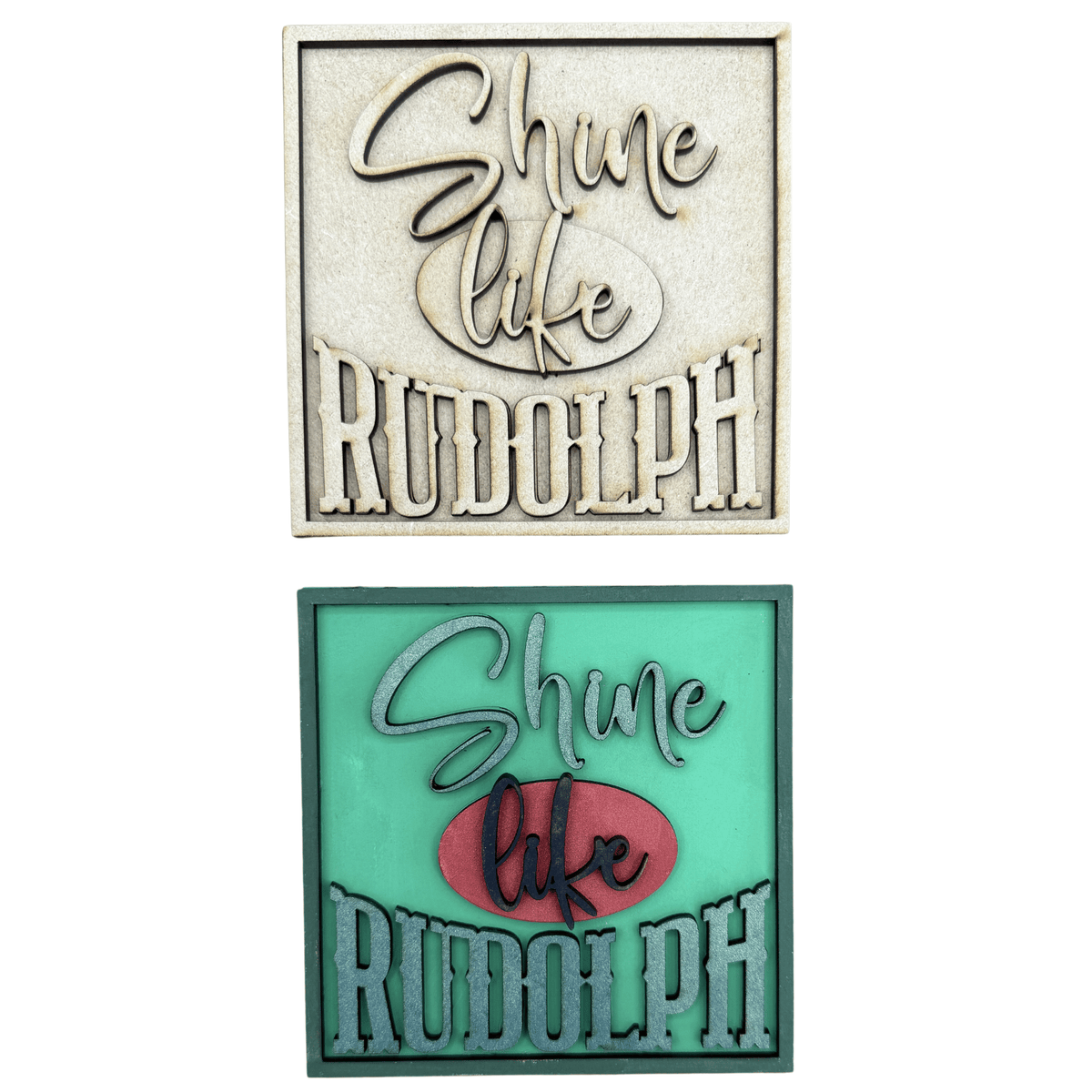 Christmas Shine Like Rudolph Sign Insert | 4.25 Inch Square DIY Project Interchangeable Frames