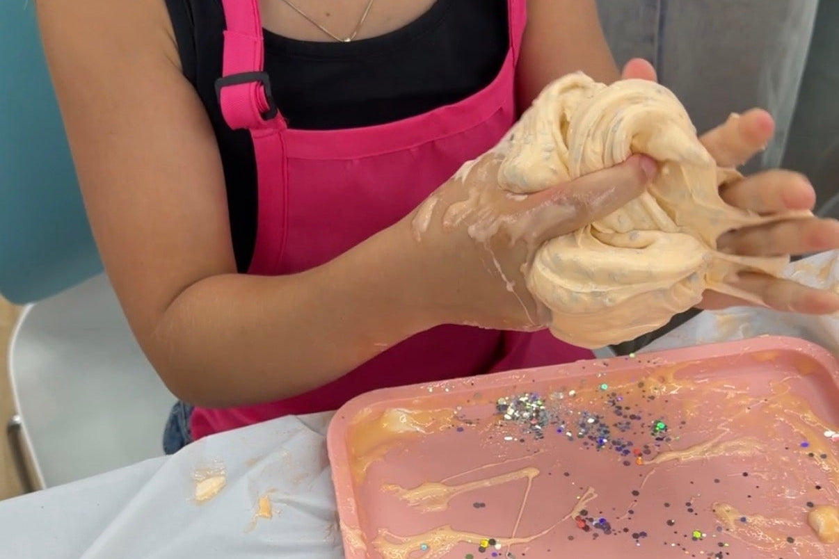 Making slime at the Slime Bar in Rexburg