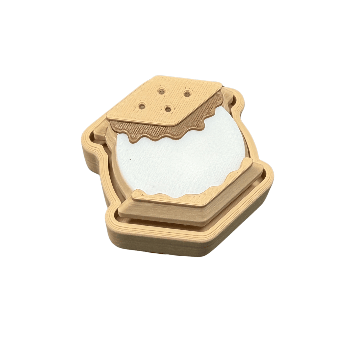 S'mores Fidget Clicker Keychain | 3D Printed Fidget Toy