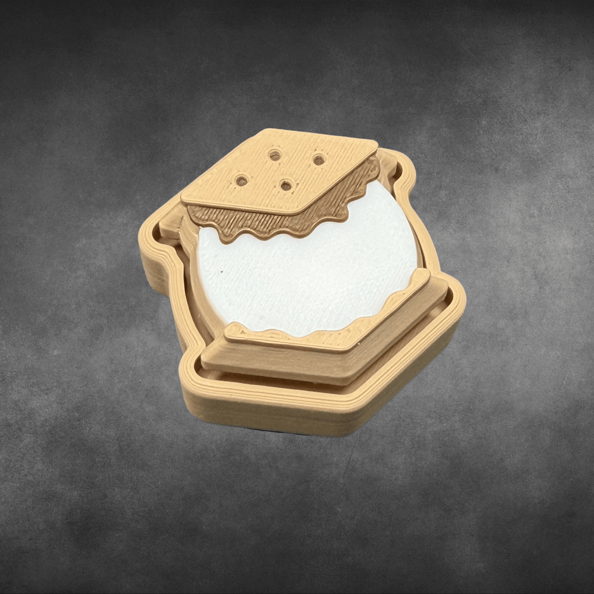 S'mores Fidget Clicker Keychain | 3D Printed Fidget Toy