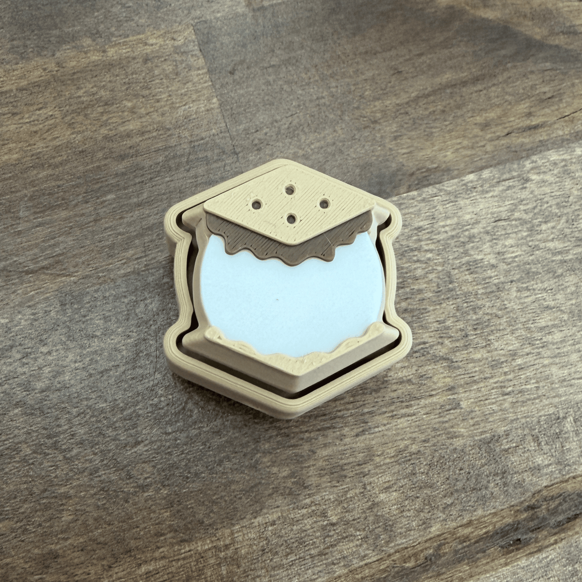 S'mores Fidget Clicker Keychain | 3D Printed Fidget Toy