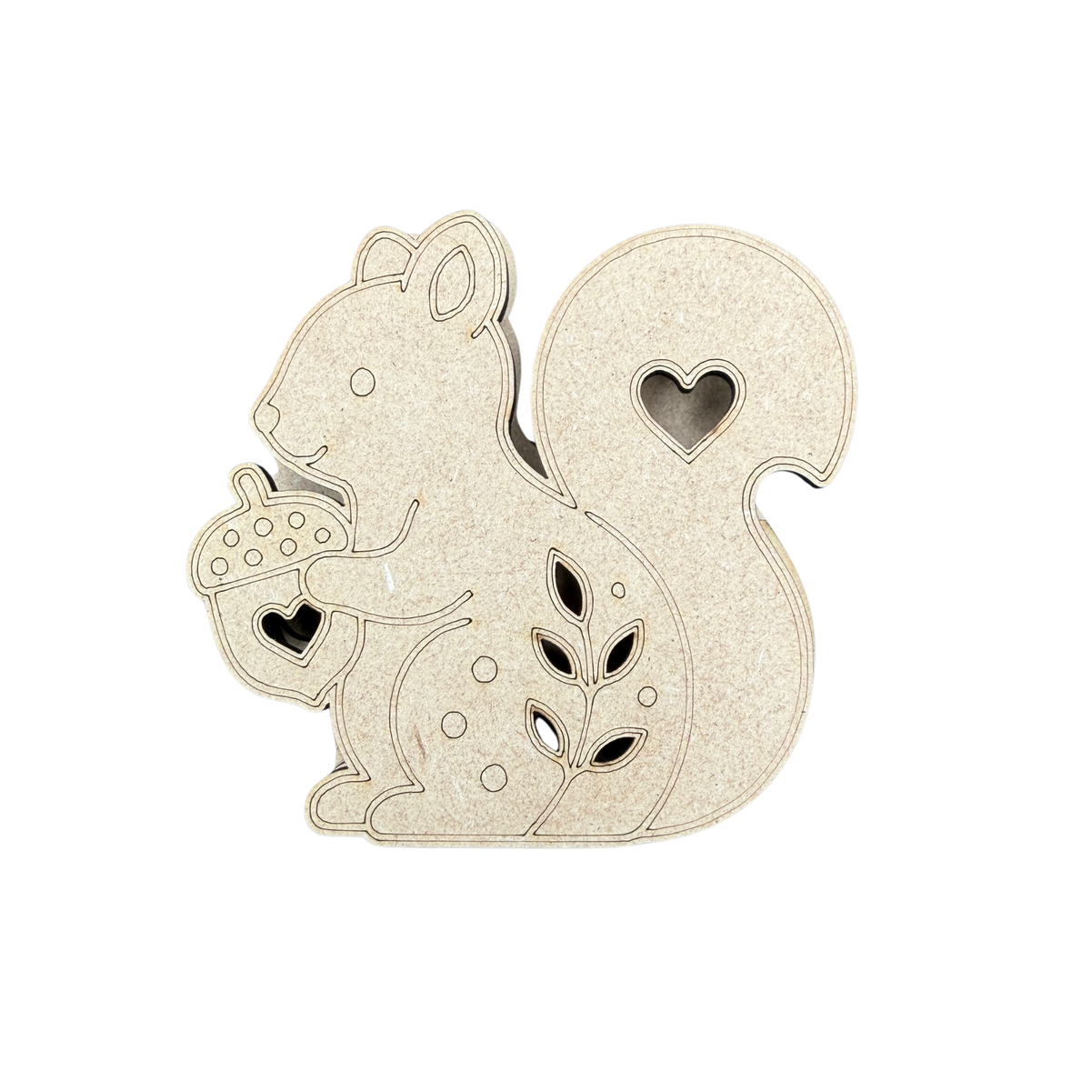 Squirrel Paint Craft Kit with LED Fairy Lights | Autumn Lighted Sitter