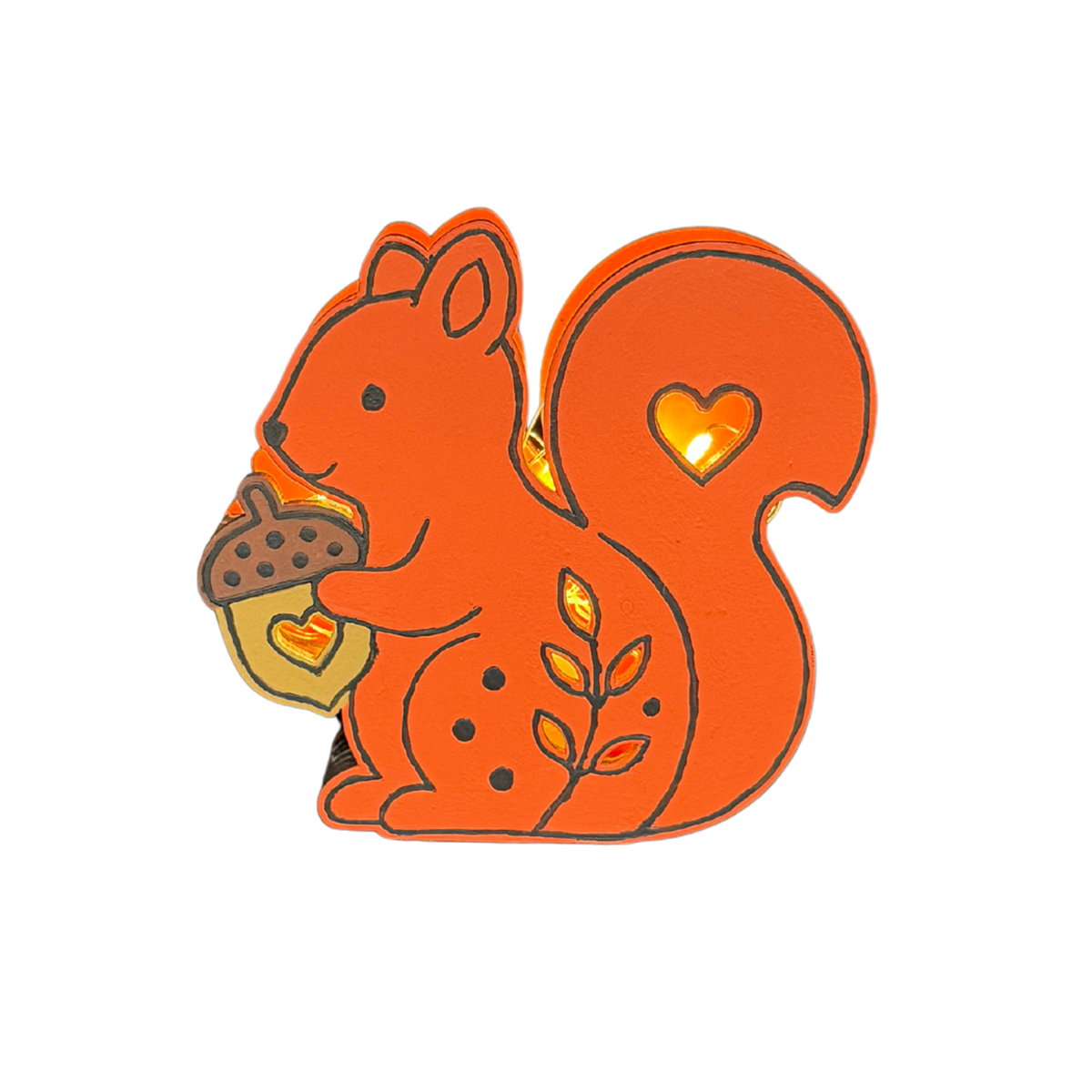 Squirrel Paint Craft Kit with LED Fairy Lights | Autumn Lighted Sitter