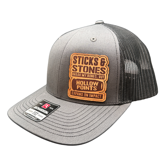 Sticks & Stones Break Bones Hollow Points Expand Richardson 112 hat 2nd amendment