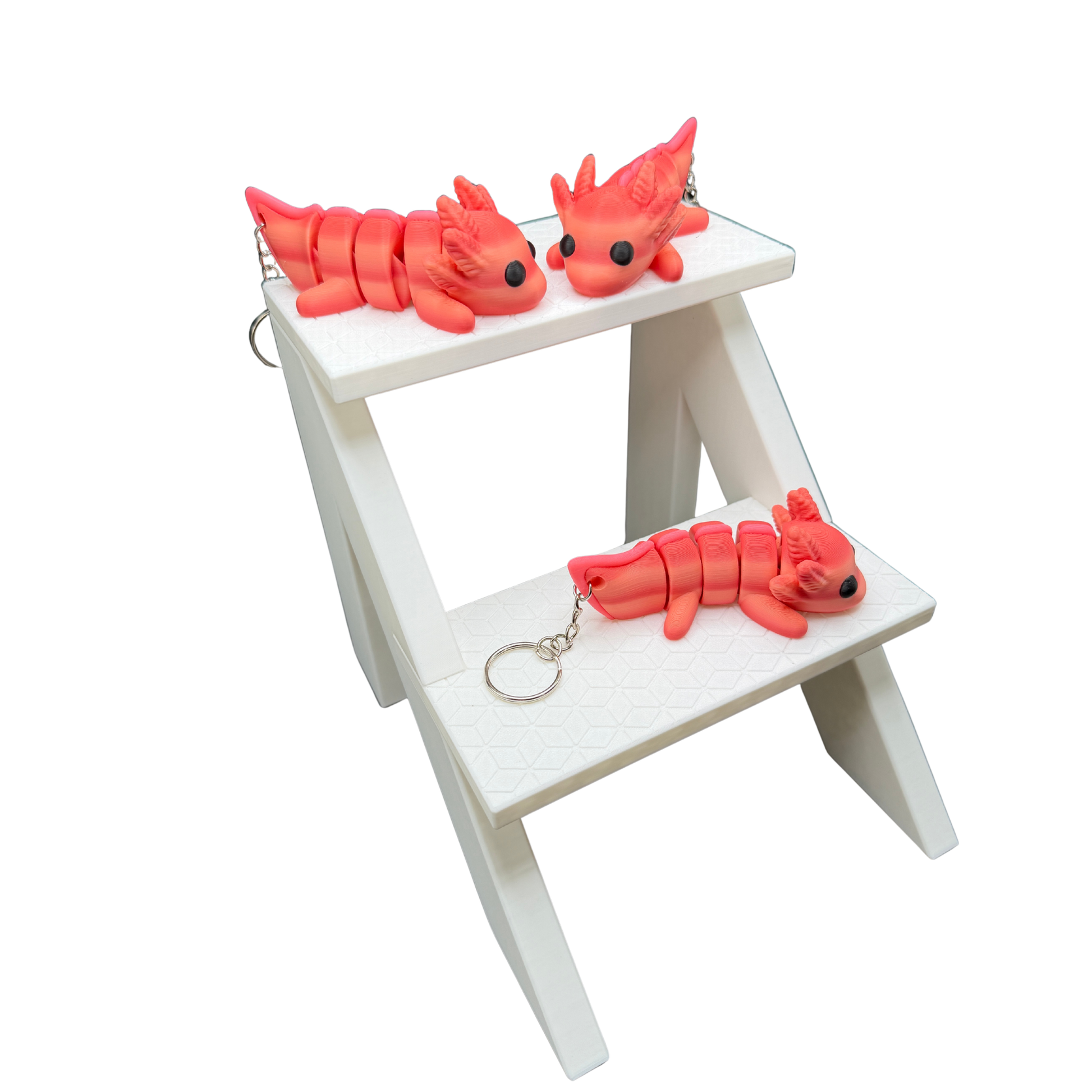 3d printed articulated axolotl keychain animal fidget toy


