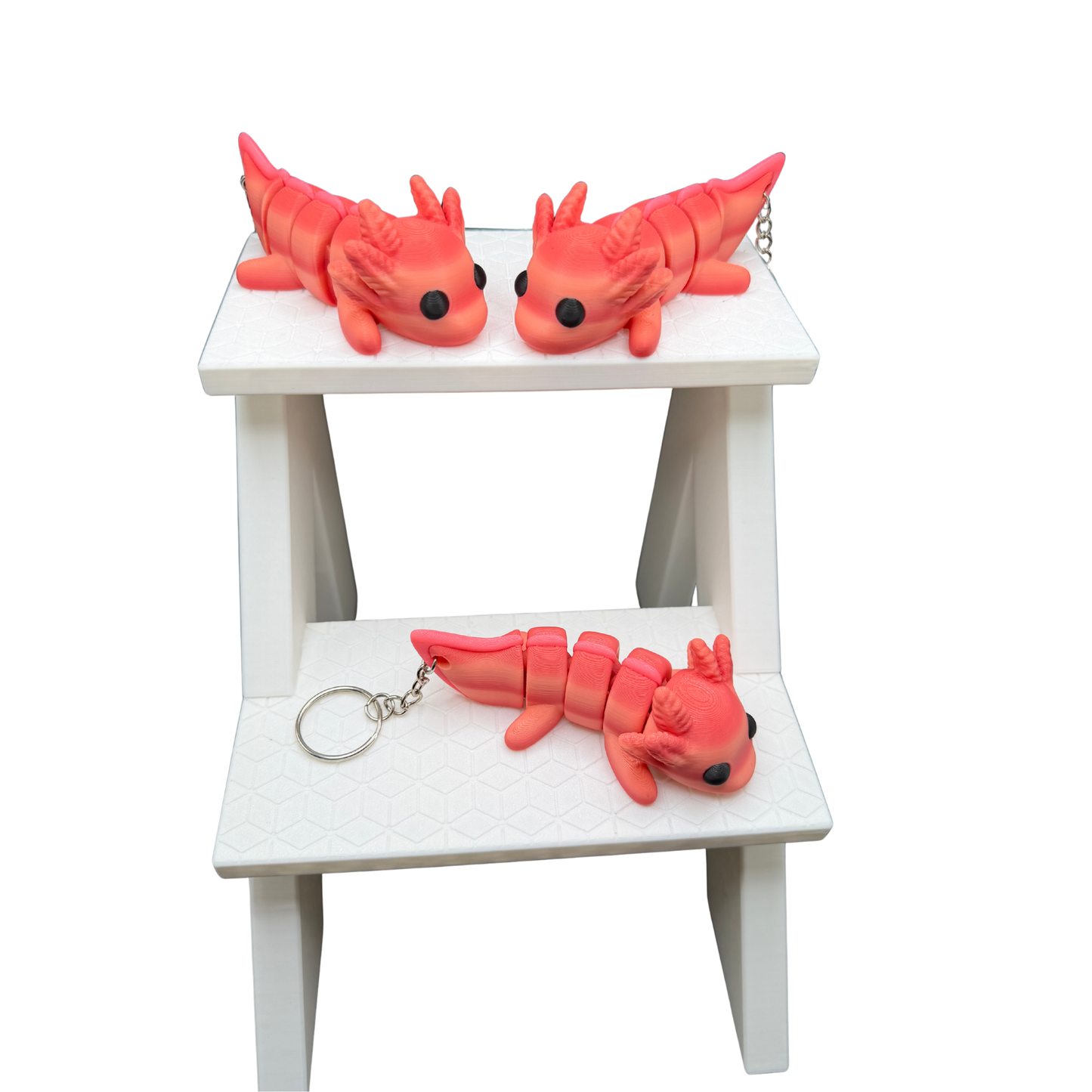 small articulated axolotl keychain cute collectible animal