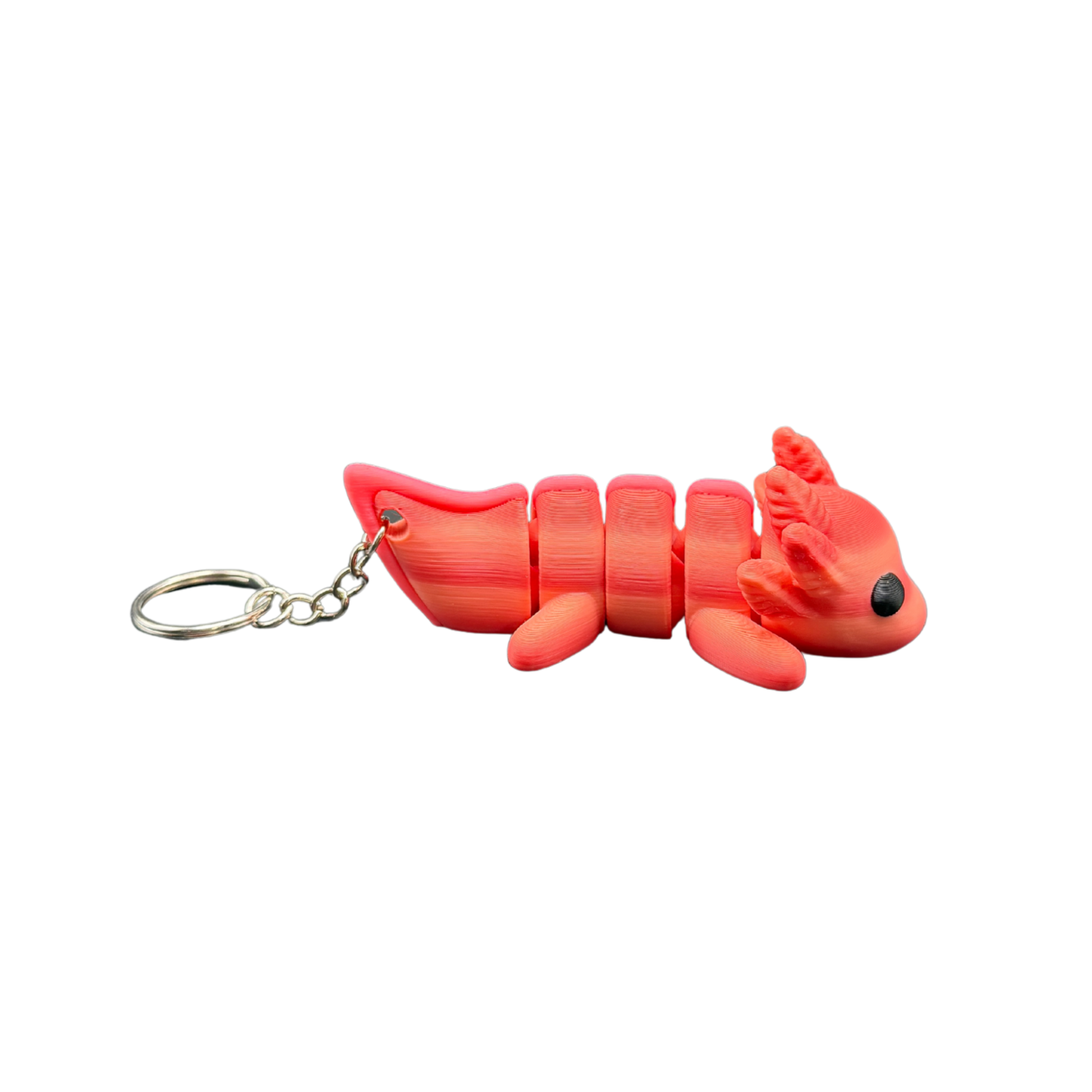 3d printed articulated axolotl keychain animal fidget toy