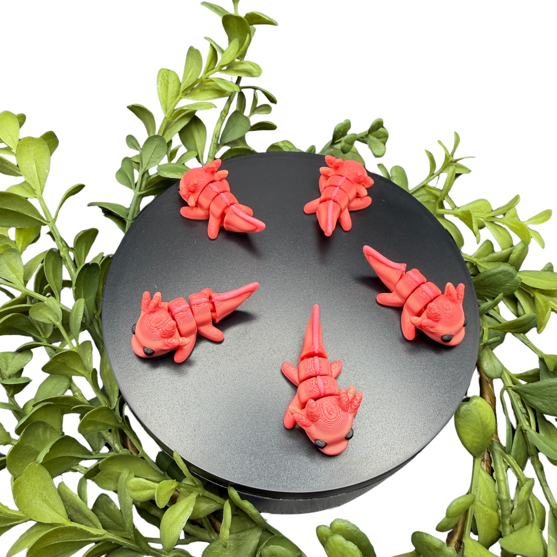 axolotl fidget toy mini 3d printed articulated animal close up