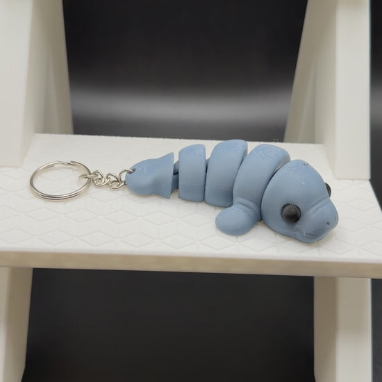 articulated manatee keychain flexible ocean animal fidget toy
