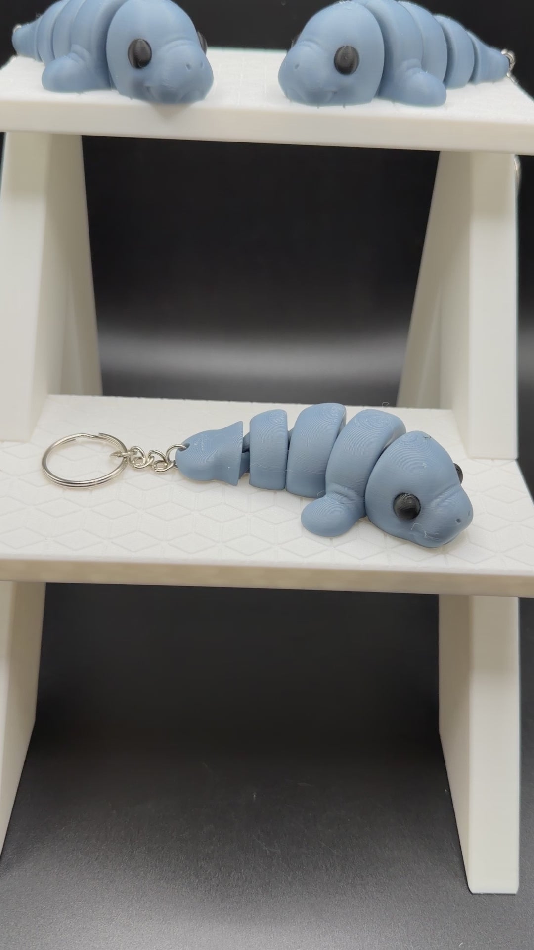 articulated manatee keychain flexible ocean animal fidget toy