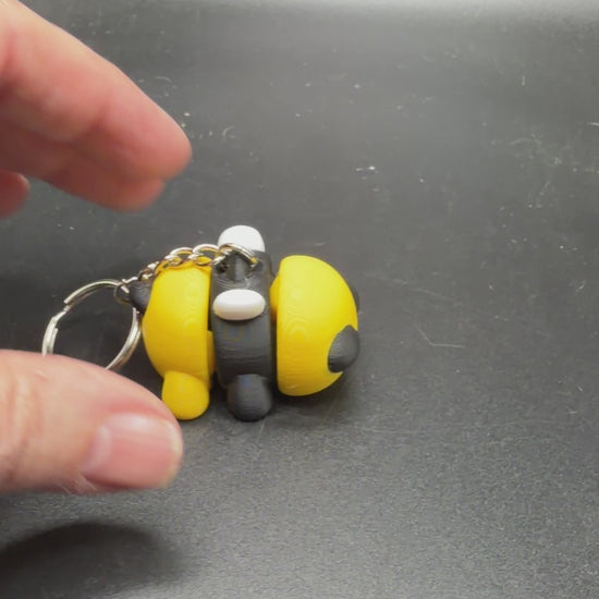  Cute Bee Keychain tiny bee keyring charm side view