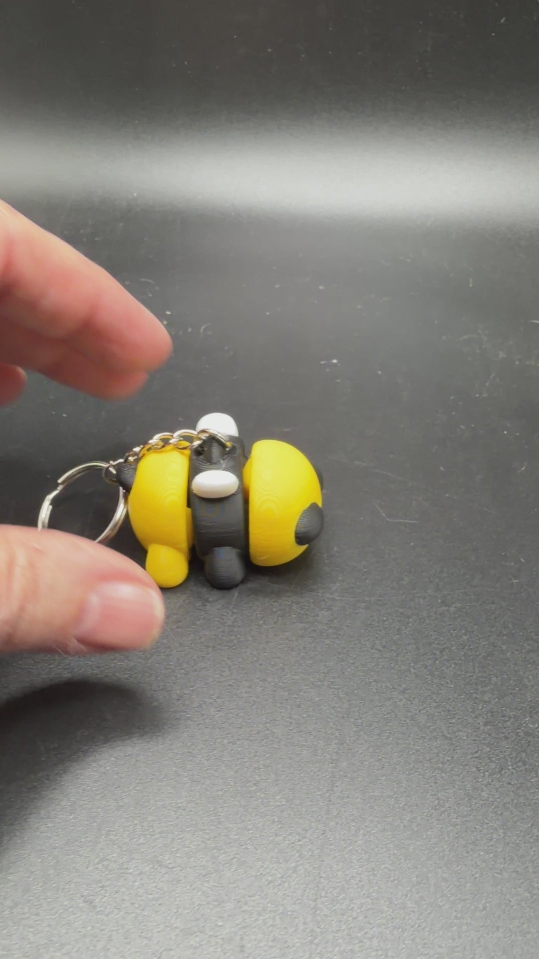 Cute Bee Keychain tiny bee keyring charm side view
