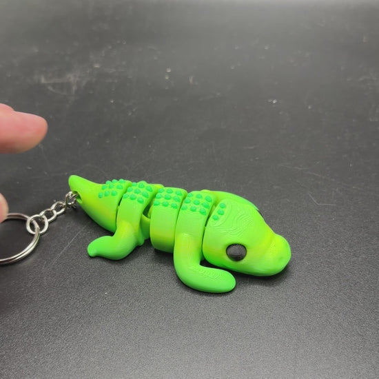 Articulated crocodile keychain reptile fidget toy accessory
