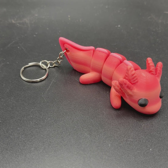 articulated axolotl keychain red 3d printed axolotl fidget toy
