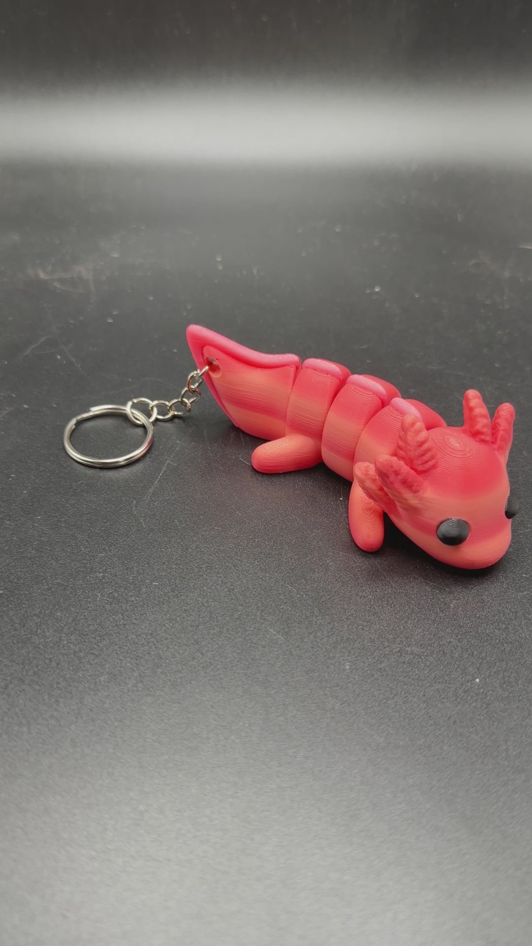 articulated axolotl keychain red 3d printed axolotl fidget toy